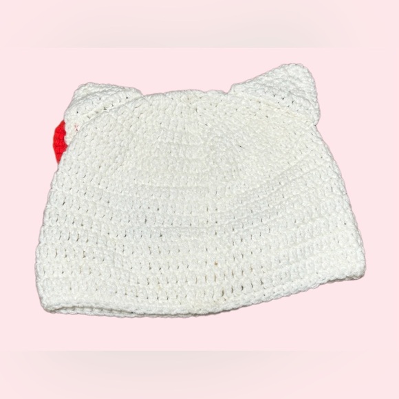 Hand Crafted Adorable Kittie Crochet Beanie by GrandmaMia - Picture 2 of 3